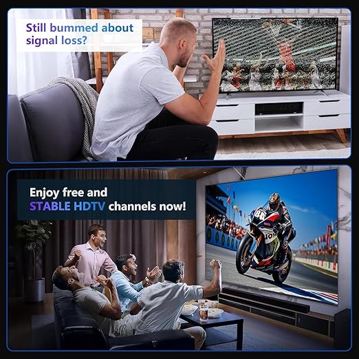 [Australia - AusPower] - Antenna TV Digital HD Indoor,Portable TV Antenna for Local Channels,360°Reception,Support 4K 1080p Smart Television with Amplifier Signal Booster for Free Channels Indoor-Style01 