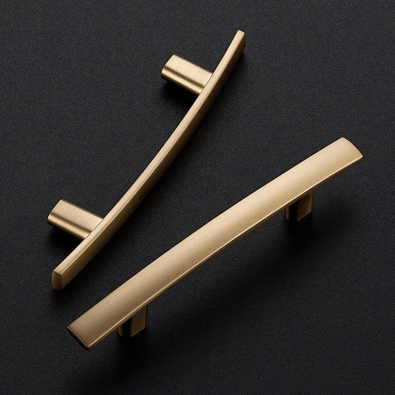 Ravinte 10 Pack | 5-3/16'' Curved Cabinet Pulls Champagne Bronze Kitchen Drawer Pulls Arch Cabinet Handles 5-3/16”Length, 3” Hole Center