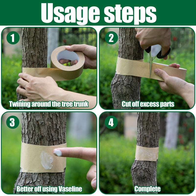 DECOHS 165 Ft x 2 Inch Tree Insect Barrier Tape, Cicada Tree Wrap Protection Tape, Adhesive Crawling Insect Tree Tape for Protecting Fruit Trees Plants Outdoor Lawn Garden