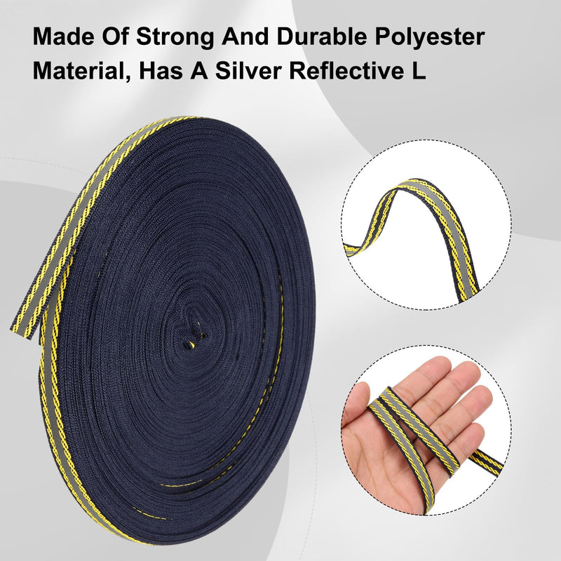 PATIKIL Reflective Tape Strip, 0.4" x 150FT High Visibility Fabric Stripe Florescent Webbing Ribbon Sew on Warning Safety Tape for Bags Clothing Raincoats, Black-Yellow