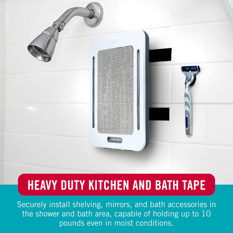 [Australia - AusPower] - VELCRO Brand Kitchen and Bath Mounting Tape. Moisture Resistant Thin Design for Flush Mount. 10ft Heavy Duty Roll Holds 10 pounds. Easy Peel and Stick Application, White 10ft x 1in 