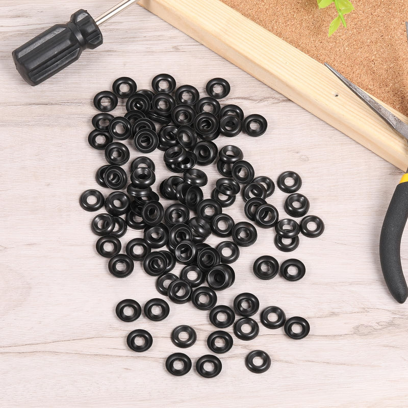 [Australia - AusPower] - 200 Pcs Countersunk Finish Washers #8 Stainless Finishing Washers Stainless Steel Cup Washer(Black) 