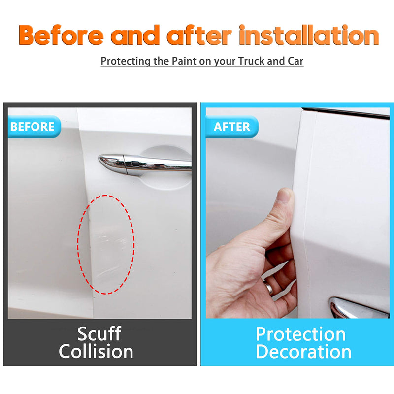 MYFAMIREA Anti-Scratch Anti-Collision Adhesive Strip Car Door Edge Guard Protector Strip Car Door Scuff Plate Protectors Transparent Invisible Tape for Rear Bumper/Door(33Ft x 2In) 33Ft x 2In