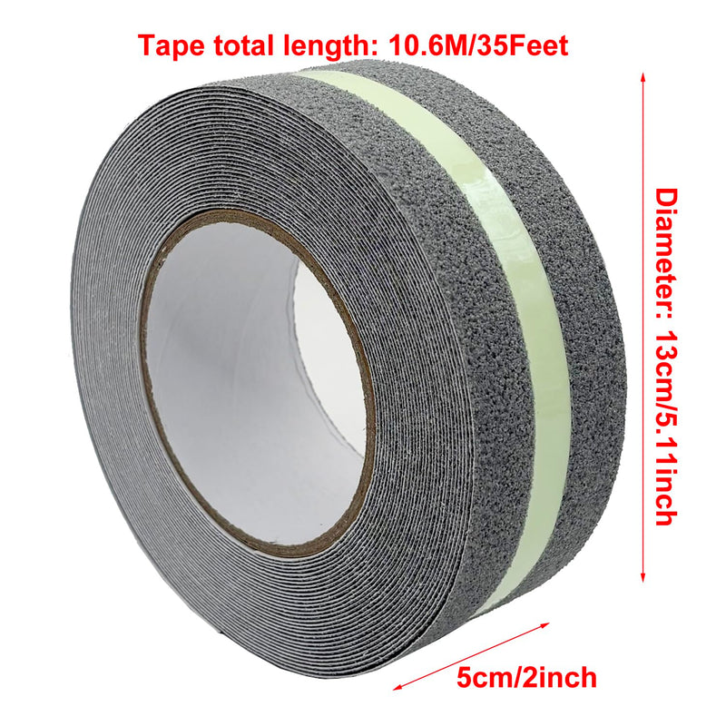 Anti Slip Traction Tape, Non-Slip Grip Adhesive Tape to Indoor or Outdoor Stair, Tubs, Boats, Safety Grip Tape Non Skid Roll for Stair Steps (#04Gray, 2 Inch x 35 Feet) #04Gray