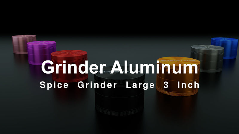 Grinder Crusher 4-Piece Set, 75mm Large Herb Grinder, Aluminum Alloy with Pollen Scraper for Spices, Herbs, Seasonings (Grey) Grey