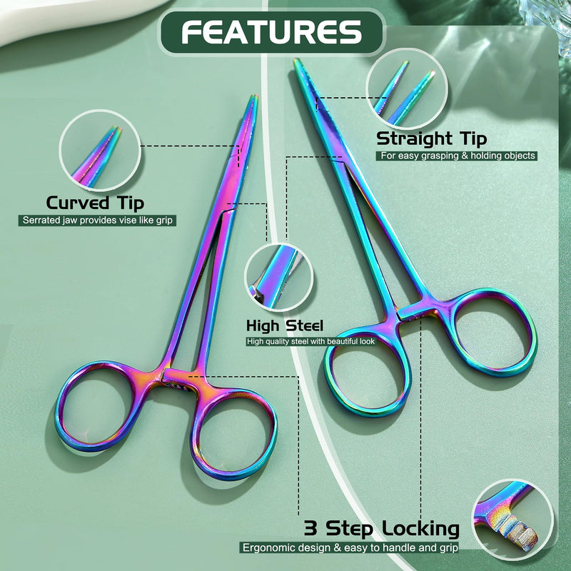 Sllaiss Piercing Ball Screw Piercing Pliers 316L Surgical Steel | Piercing Change Set Stainless Steel for Piercing Jewelery Change Aid Ear Nose Septum for Fishing DIY Craft Pet Care Colorful