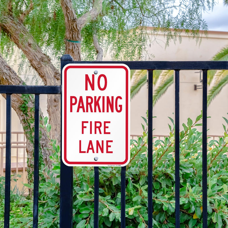 SmartSign No Parking - Fire Lane Sign | 12 x 18 Inches Engineer Grade Reflective ACM, Overcoated for Protection, Rust-Free, Made in USA 12" x 18" - EG ACM