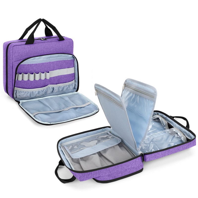 [Australia - AusPower] - Trunab Utility Nurse Case Padded Stethoscope Case, Hold Two Stethoscopes/BP Cuffs and Nurse Accessories, Small Empty First Aid Bag for Nurses, Doctor, Purple (Patent Design) 
