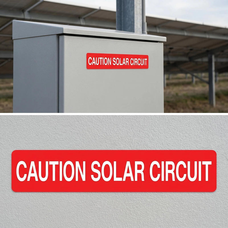 30Pcs Caution Solar Circuit Labels, PV Photovoltaic System Safety Stickers for Solar Installers, Electricians, Industrial Use| Code Compliant | UV Resistant Weatherproof | Industrial Grade Vinyl