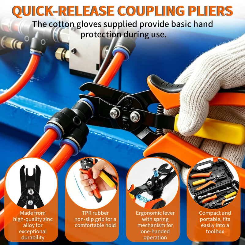 Connecting Pliers Pneumatic Connector Separator Pliers Compatible with 6/8 mm | Hose connector disassembly pliers for air push quick couplings energy-saving lever structure ideal for tight spaces
