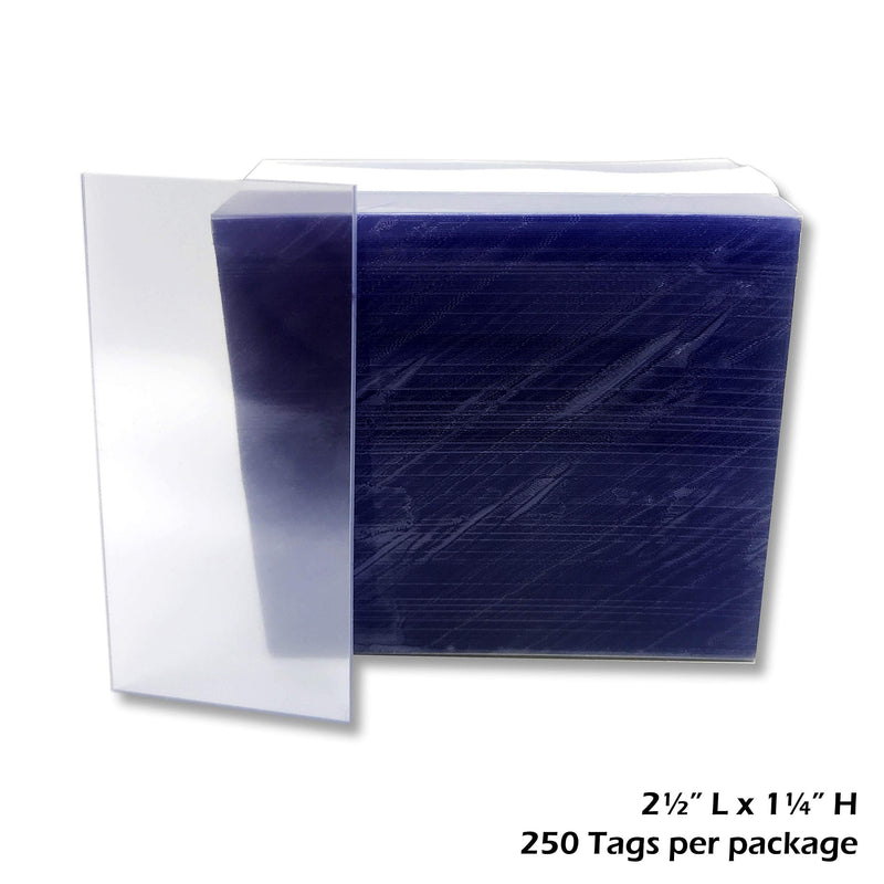 1.25x2.5" Clear Plastic Tags, Shelf Label Holders - 1000 Pack 2.5" x 1.25"