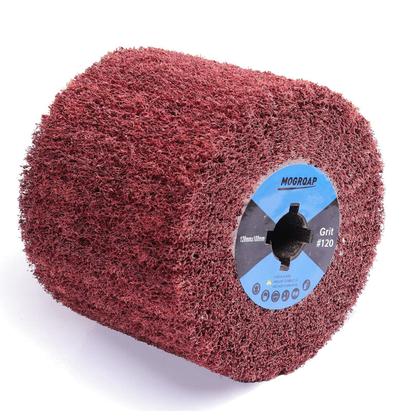 [Australia - AusPower] - MOGRQAP Sanding Roller Brush Grit 120 Sanding Sleeves Sanding Roll Brush Sanding Rollers for Satin Machine Brush Machine Wood Metal Surface Polishing 120 Grit 