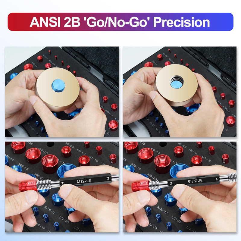 [Australia - AusPower] - 50Pcs Thread Checker, Bolt Size Finder Nut and Bolt Thread Checker, 23 Metric & 27 SAE Box Set Thread Gauge Size Checker in Narrow Area 