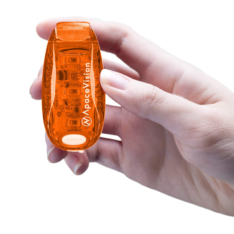 EverLightFX USB Rechargeable LED Safety Light (2 Pack) by Apace - Super Bright Bike Tail Light Works Brilliantly as Running Light for Joggers, Pets, Bicycle Strobe or Rear Clip On Lights Orange