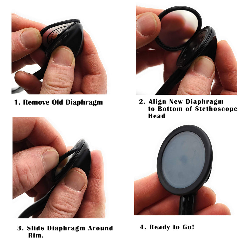 [Australia - AusPower] - Adult Diaphragm. Replacement for Master Classic II (2) + 2 Extra Ear Pieces. Compatible with Littmann and Other Stethoscopes 