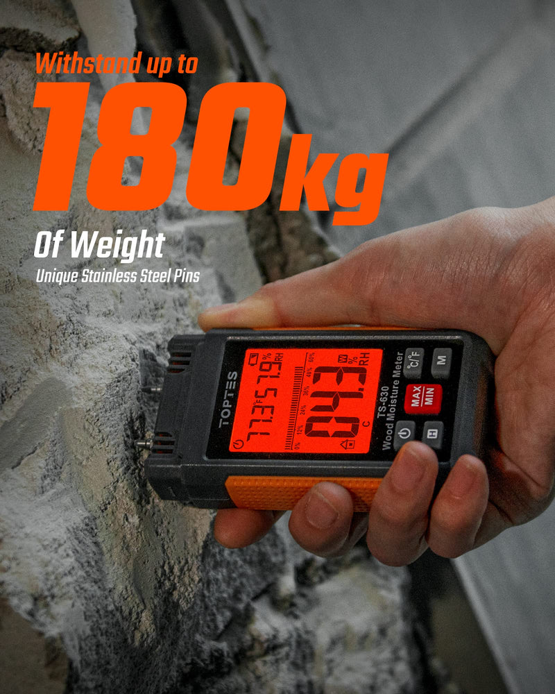 [Australia - AusPower] - TopTes TS-630 Moisture Meter & TS-501B Sound Level Meter - Versatile Duo for Measuring Moisture Levels in Wood and Drywall and Monitoring Environmental Noise in Homes, Workshops, and Construction Site 