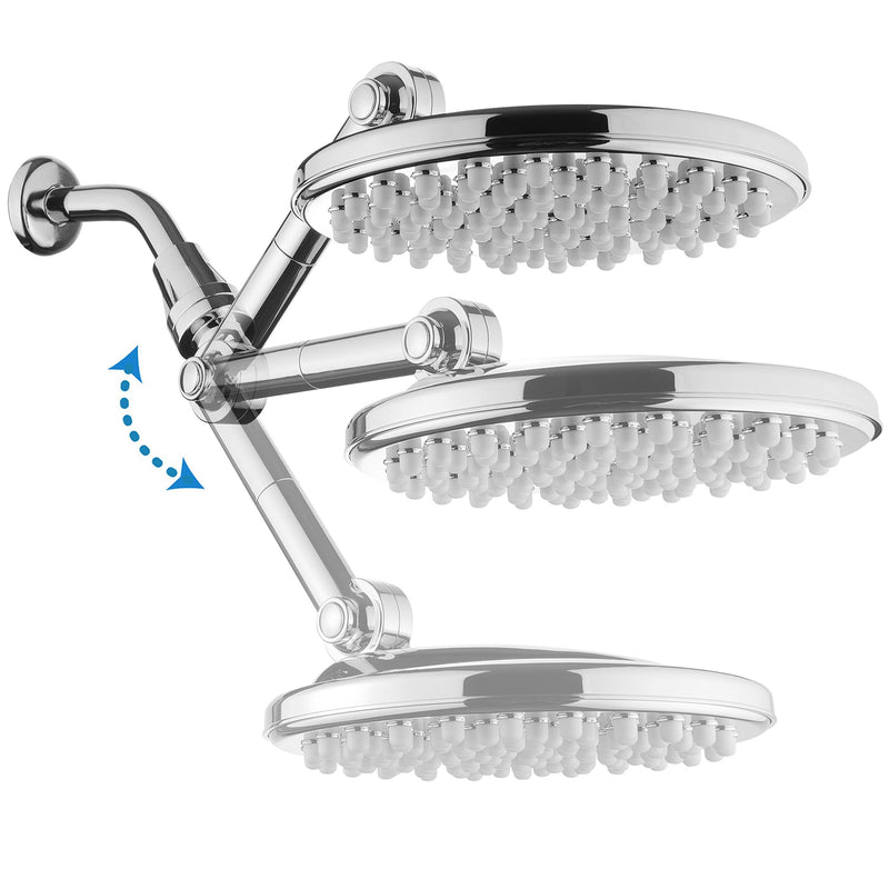 HotelSpa MOBILIS(TM) 4-way Adjustable High-Pressure 9" Rainfall Showerhead with 109 Self-Clean Jets Chrome