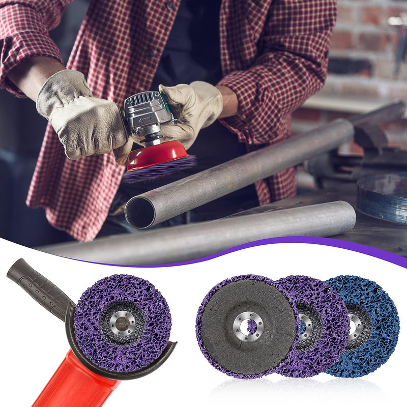 [Australia - AusPower] - Pack of 12 Strip Discs for Angle Grinders, High Performance and Shatterproof Cleaning Disc, Paint Remover Sanding Wheels for Metal, Wood, Concrete, Plastic 