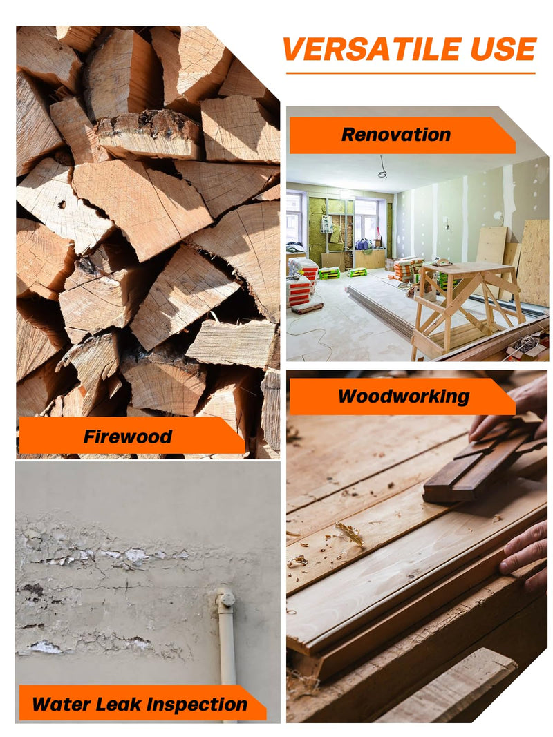 [Australia - AusPower] - Mecurate Pinless Wood Moisture Meter Moisture Detector for Walls, Drywall, Firewood and Building Material Dampness Inspection 