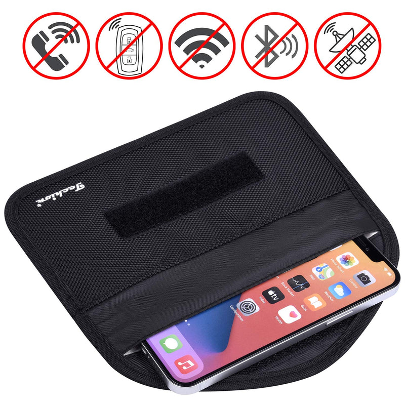 [Australia - AusPower] - Signal Blocking Bag, 2 Pack RFID Faraday Bag Shield Pouch Cage Box Wallet Case for Cell Phone and Car Key FOB, Privacy Protection, Anti-Hacking - Black & Hot Pink 