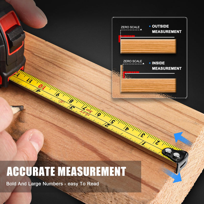 HAUTMEC 3pc Small Mini Tape Measure 10ft, Keychain Measuring, Metric and Imperial Scales, Retractable Pocket Measurement Suitable for Homeowners, HT0252