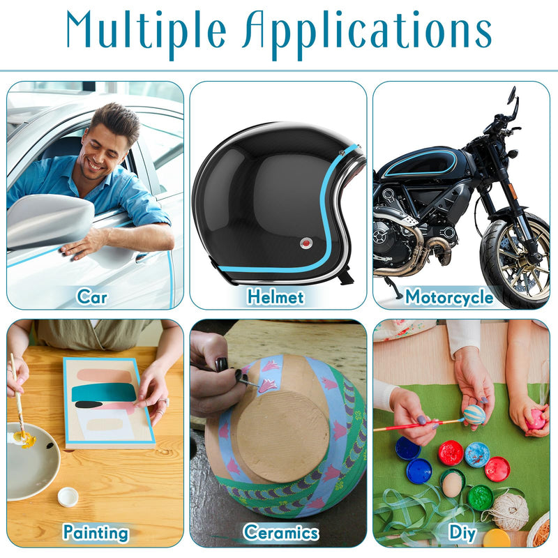 Xuniea 10 Rolls Pinstripe Tapes Vinyl Thin Automotive Masking Tape for Curves Automotive Car DIY Craft Back to School Painting Painter Art Gift, 33 Meters for Each Roll(Blue,1/16,1/8,1/4,1/2inch) Blue 1/16, 1/8, 1/4, 1/2 inch