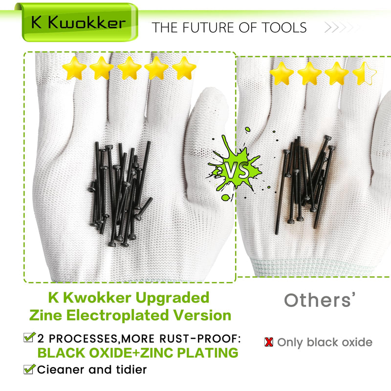 [Australia - AusPower] - 2060 x M2 Screw Kit 4MM to 40MM, M2 Socket Head Screws & Button Head Screws, Upgraded Zinc Plated Screws Assortment Kit w/Nuts and Bolts, Washer and Lock Washers, Black Machine Screw A. M2 Hex Socket & Button Screw Set 