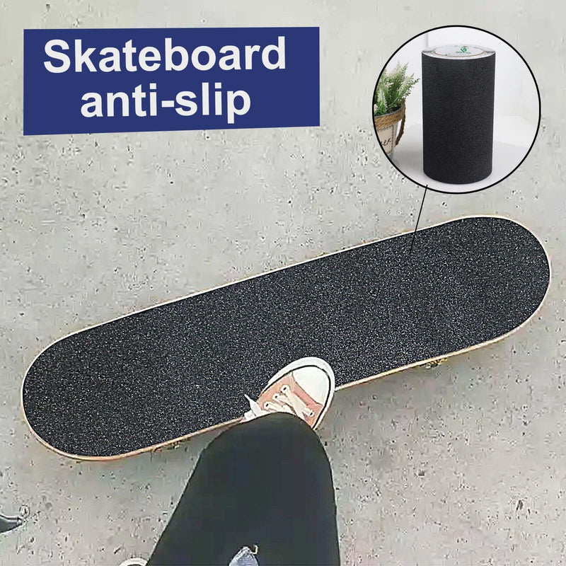 BOMEI PACK Anti Slip Traction Tape,7.87 Inch x 16.4 Ft,Heavy Duty Non Slip Tape,Grip Tape for Stairs, Tread Step, Indoor & Outdoor Use,Waterproof Stairs Non Skid Treads (Black)