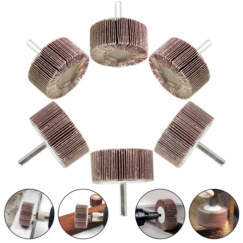 [Australia - AusPower] - 10 Pack Sanding Flap Wheel, 2 x 1 x 1/4 inch Shank Mounted Flap Wheels 120 Grit Aluminum Oxide Abrasive Flap Grinding Wheels by STARVAST for Removing Rust, Deburring, Grinding Polishing Flat 
