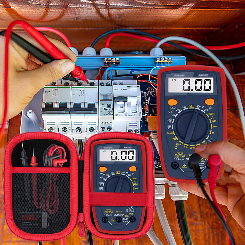 [Australia - AusPower] - Hard Case Compatible with AstroAI Multimeter Tester 2000 Counts Digital Multimeter DC AC Voltmeter Ohm Volt Amp Meter AM33D for AM33D Meter 