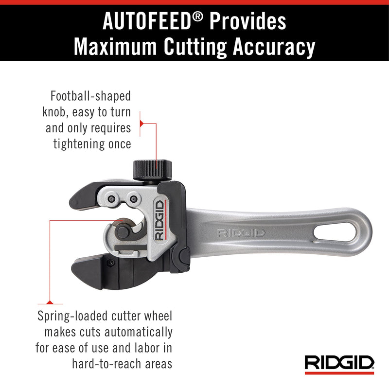 RIDGID 32573 Model 118 2-in-1 Close Quarters Tubing Cutter for 1/4" to 1-1/8" Copper, Brass, and Aluminum Tubing, Compact tubing cutter with AUTOFEED 13 x 6.75 x 2 inches Pliers