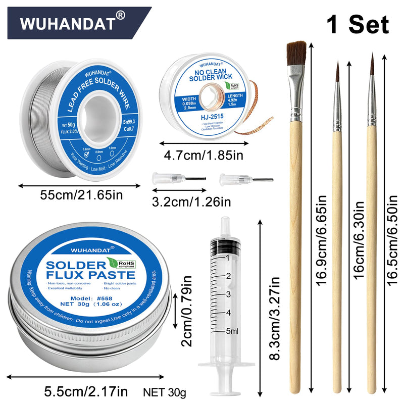 Flux Soldering Flux, Soldering Flux, Soldering Paste SMD 30 g | Solder Flux, Flux Paste, No Clean Flux, includes a roll of desoldering wire, a roll of solder and soldering accessories