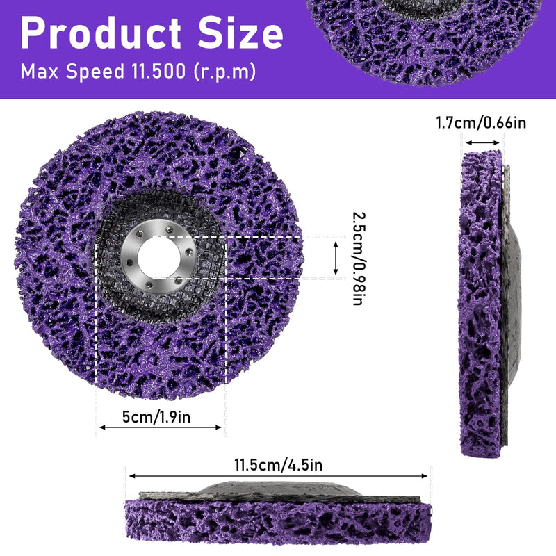 [Australia - AusPower] - Pack of 12 Strip Discs for Angle Grinders, High Performance and Shatterproof Cleaning Disc, Paint Remover Sanding Wheels for Metal, Wood, Concrete, Plastic 