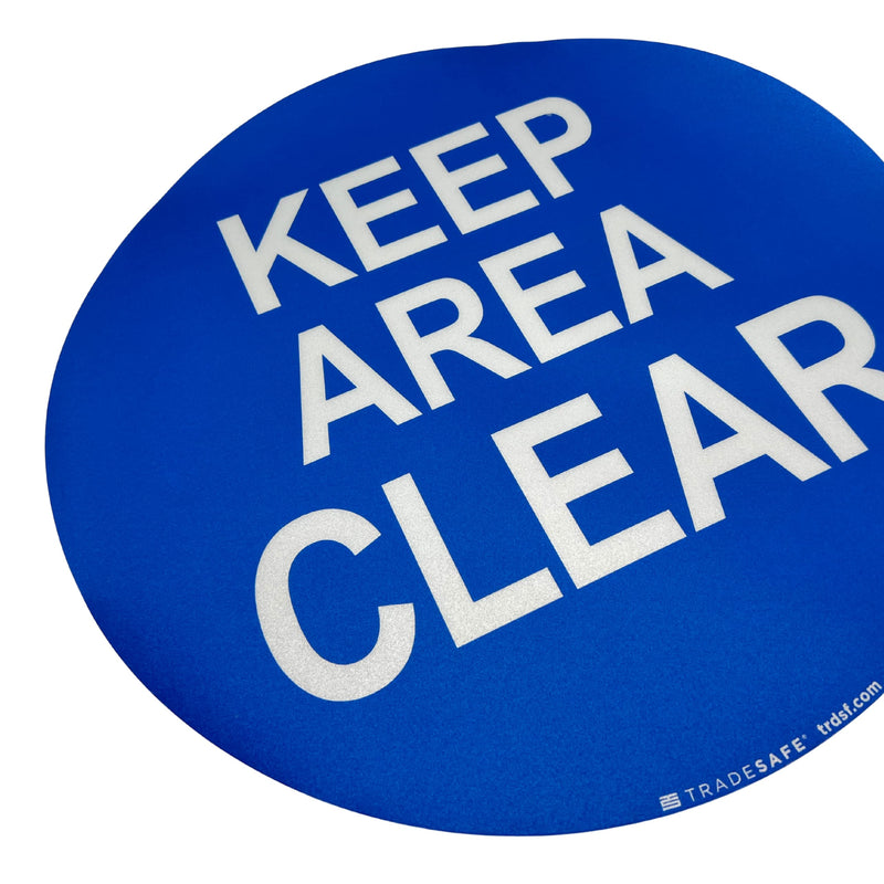 TRADESAFE Keep Area Clear Anti-Slip Floor Sticker - Keep Clear Floor Sign, Peel and Stick Adhesive Vinyl Sign, ANSI-Compliant, 17” Diameter Round Sticker