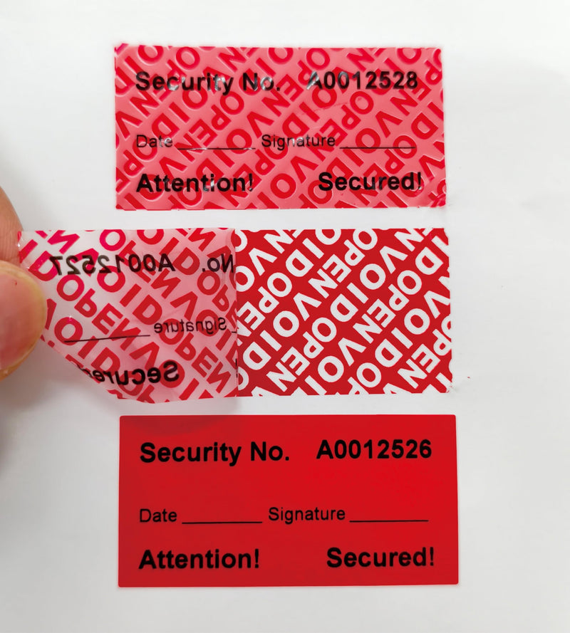 100PCS 60 * 30mm Void Stickers Non Transfer Tamper Proof Security Warranty Void Stickers/Labels/Seals for Various Packaging Anti-Counterfeit Seals/One-Time Use Sealing Sticker (Total Transfer) Total Transfer Tamper Sticker