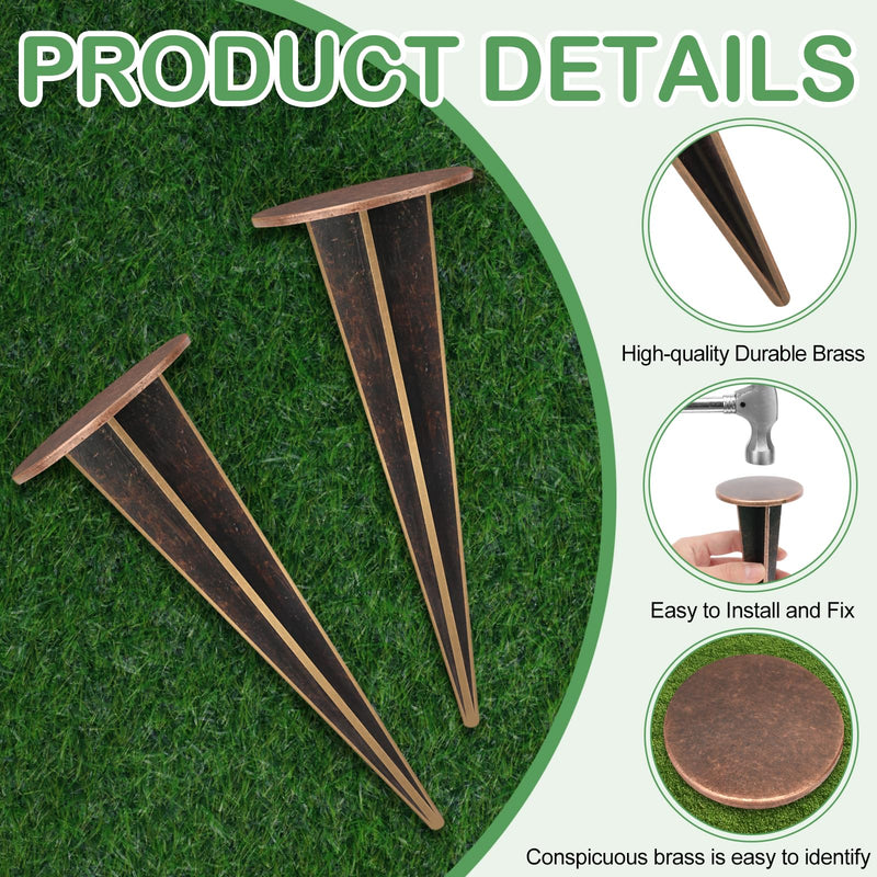 1 Pack Permanent Property Line Markers, 7x3 Inch Boundary Markers for Property Land Survey Stakes Heavy Duty Brass Survey Pin for Home Depot Septic Tank Yard Paver Ground Landscape Surveying 1 PCS