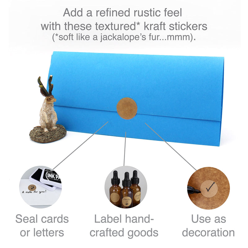 ChromaLabel 1 Inch Kraft Dot Stickers, Permanent Sticker Labels Kraft Dots, Ideal Sticky Dots for Arts and Crafts - 1000 per Dispenser Box 1" Pack of 1