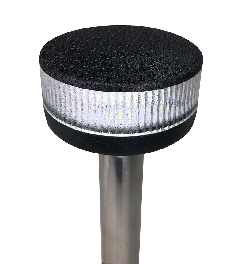 Pactrade Marine Boat Fold Down Stern Light Anchor Light All Round White LED Marine Adjustable Pole USCG 2 NM For Yacht Pontoon and Fishing Boat 12 Volts 8 Inches Adjustable Base (8")