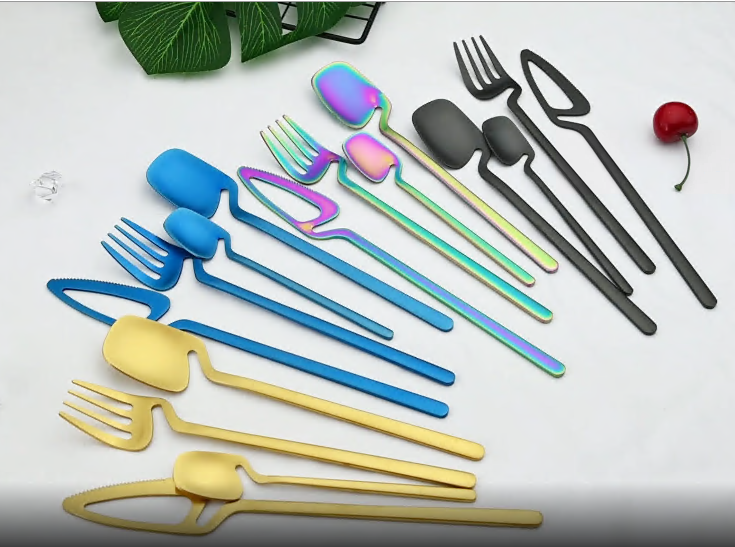 JASHII Flatware Set 32-piece Silverware Set Matte Finished Cutlery Set Service for 8 Include Knife/Fork/Spoon/Coffee spoon Dishwasher Safe (Black) service 8 Black 32pcs