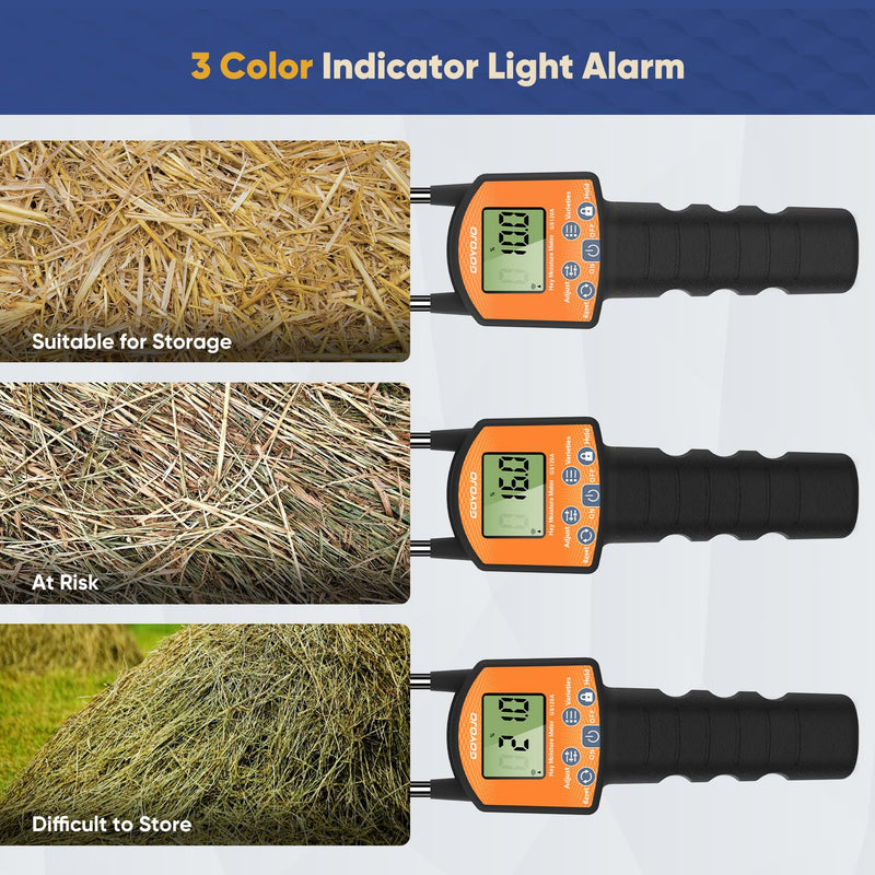 [Australia - AusPower] - GS120A Hay Moisture Tester Meter – Portable Digital Probe Tester with LCD, 0-80% Moisture Range, for Alfalfa, Leymus, Orchard Grass, Straw Bales Fast Accurate Digital Sensor Hay bale Moisture Meter GS120A 