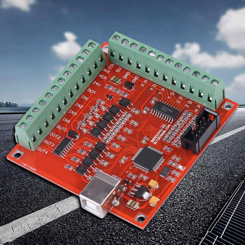 Walfront USB Interface Board, USB CNC Controller 4 Axis Motion Control Card, Interface Board for Stepper Motor Driver