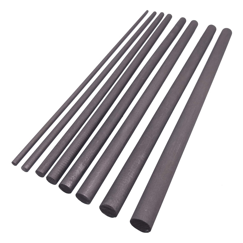 [Australia - AusPower] - CGjiogujio 8pcs Dia. 3mm-10mm L 200mm 99.99% Graphite Electrode Cylinder Rods Assortment Kit 