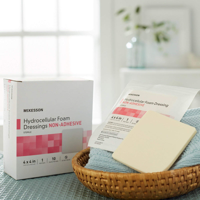 [Australia - AusPower] - McKesson Hydrocellular Foam Dressings, Sterile, Non-Adhesive, Pad 4 in x 4 in, 10 Count, 1 Pack 10 Count (Pack of 1) 