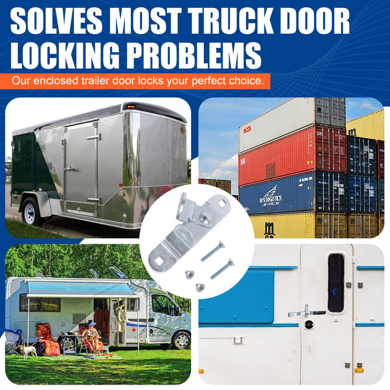 [Australia - AusPower] - GDW Cargo Trailer Door Latch Hasp Keeper for Ramp Padlock Race Bar Lock Handle Enclosed Car Hauler (?Trailer Door Hasp 2pack +Screws 4+Nuts 4) 