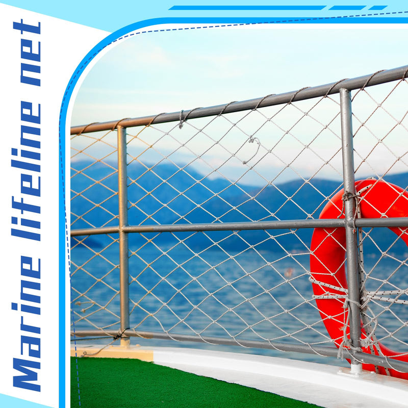 Windyun Boat Safety Lifeline Netting Marine Sailboat Guardrail Nylon Net Deck Netting for Pets Crews and Equipment Safely on Deck Marine Hardware 10 x 2 ft 1