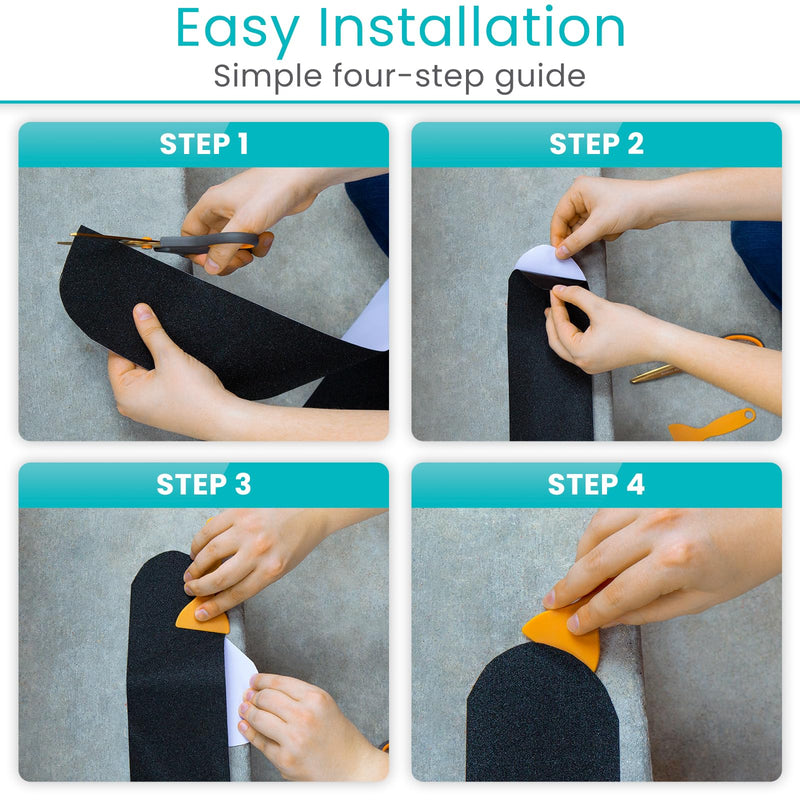 Vive Grip Tape (30 Feet) - Anti Slip Traction Tread for Indoor and Outdoor Use - Heavy Duty Waterproof Stickers for Safety, Stairs, Deck, Steps - Non Skid Adhesive for Elderly, Seniors, Men, Women 4 Inch x 30 Feet