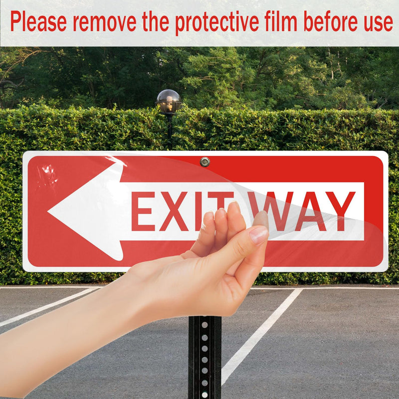 Exit Way Signs with Arrows, 18x6 Inches, Red and White, Reflective Aluminum, Left and Right Direction, 2-Pack red and white - Left and Right Exit