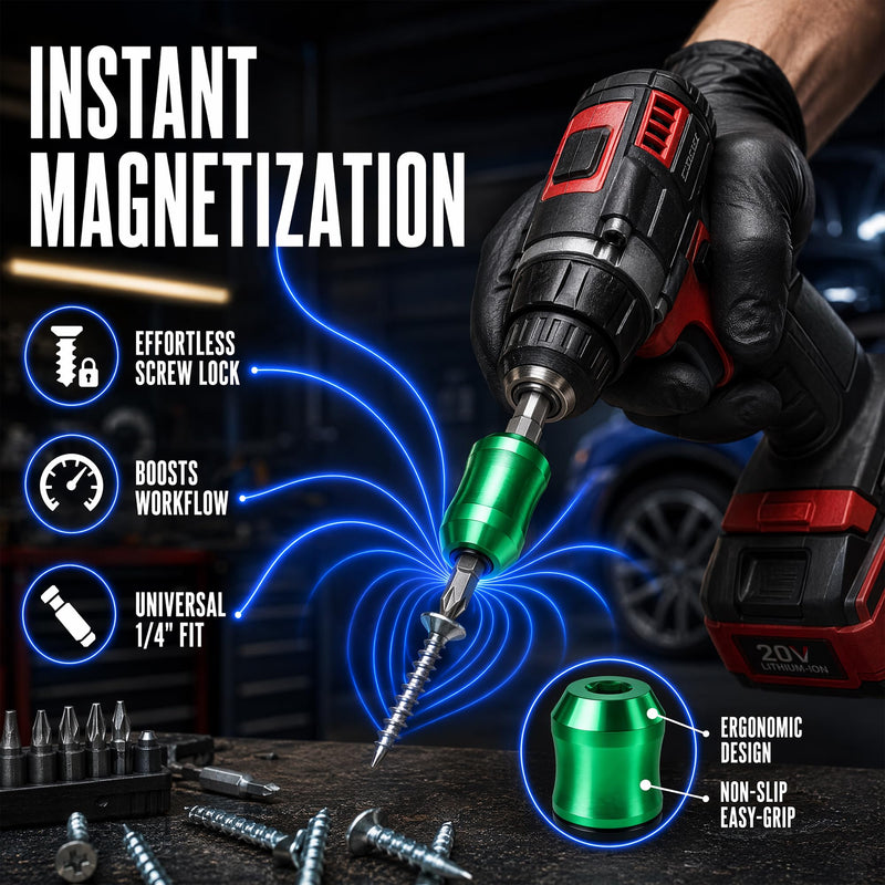 Magnetic Bit Holder 4 Pieces Screw Holder Attachment for Screwdriver | For craftsmen and DIY enthusiasts with magnetic screw ring and screw holder bit for precise work