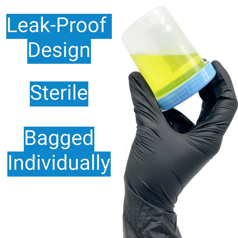 [Australia - AusPower] - Sterile Specimen Cups with Lids: 4oz Transparent Urine Collection Cup with Leak-Resistant Screw-On Lids - 3-inch Sample Jars - Designed for Secure Collection of Pee, Stool, and Semen Samples - 3 Pack 