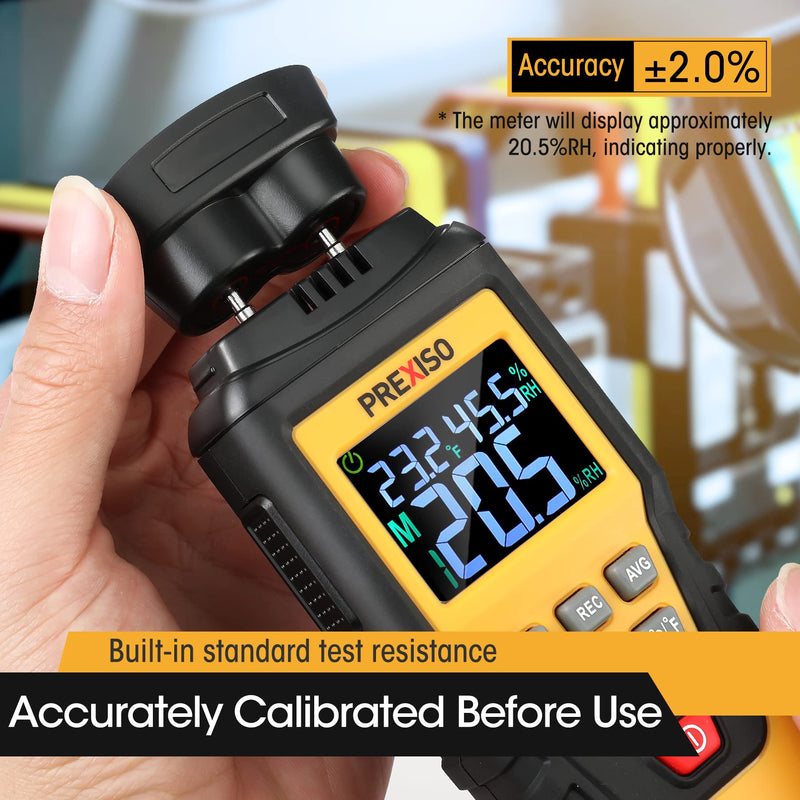 [Australia - AusPower] - PREXISO 7-in-1 Digital Wood Moisture Meter & PREXISO Multi Surface Laser Level LED Light Vial, 30Ft Horizontal and Vertical Line Laser 